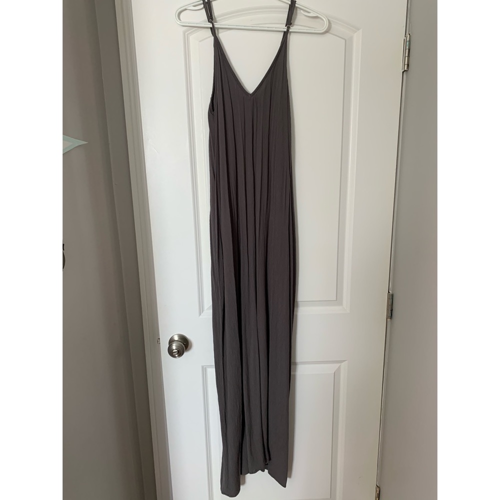 Long grey maxi dress with pockets - size S/M